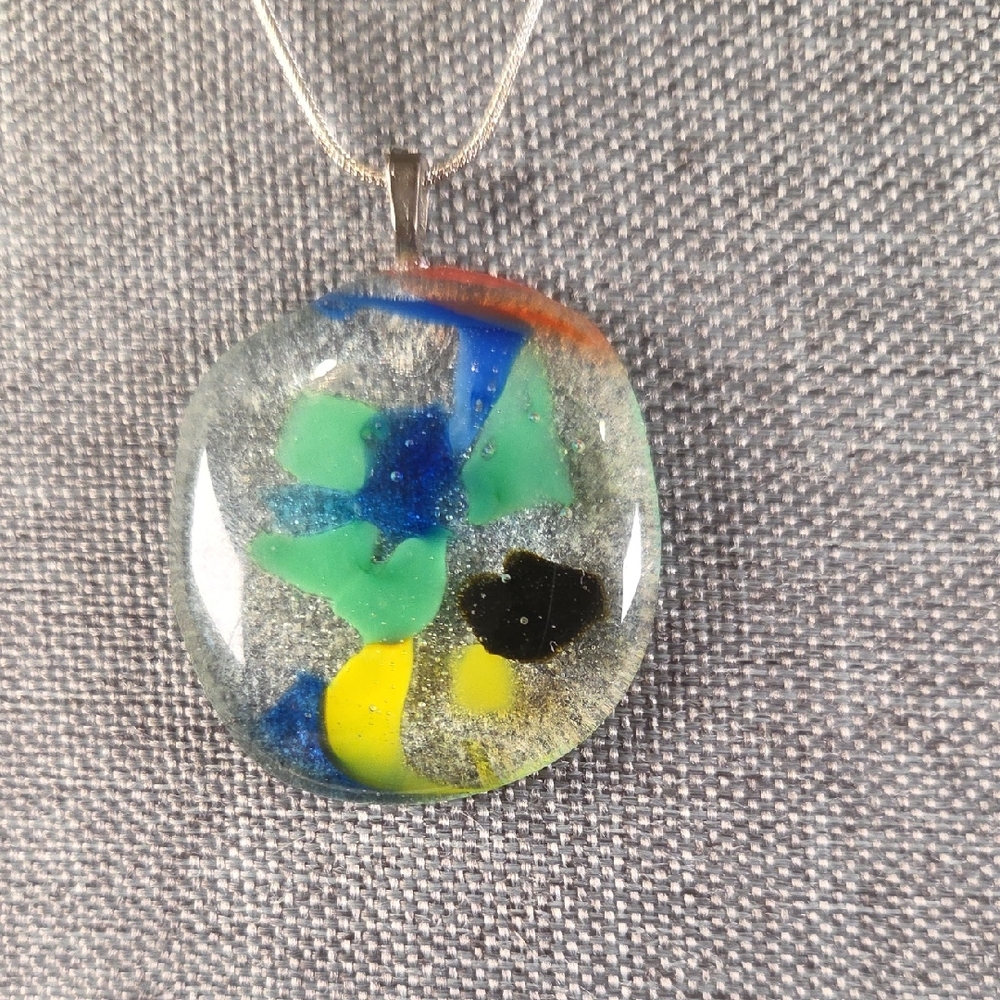 Colorful Glass Pendant Necklace
